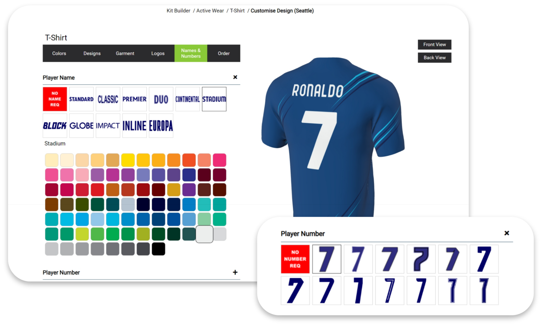 edgy sport kit builder player name and number